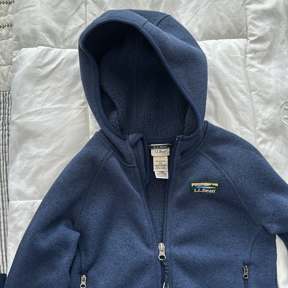 L.L. Bean Kids' Navy Fleece Hoodie - Picture 2 of 4